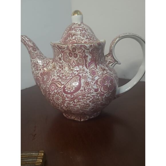 Antique Chintz Reflections Vintage Godinger Floral Porcelain Teapot DIY Decor - Picture 9 of 16